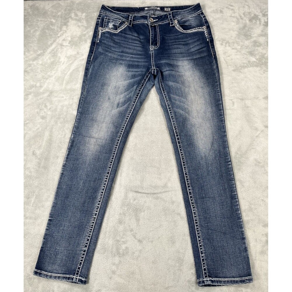 Charme Denim Jeans Womens 31 Medium Wash Thick Contrast Stitch Straight